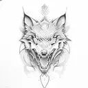 half dragon halk wolf tattoo design idea