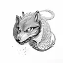half dragon halk wolf tattoo design idea