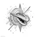 Dino astronaut tattoo design idea