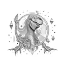 Dino astronaut tattoo design idea