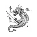 dragon with tacos tattoo design idea