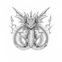 dragon with tacos tattoo design idea