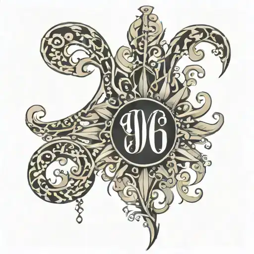 use the initials MVC and CTC as well as the year number 1968 using only letters and numbers tattoo design idea