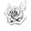 rosa con serpiente y una brujula tattoo design idea