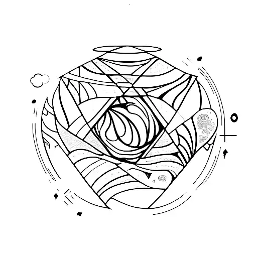 combination of air and earth element  tattoo design idea