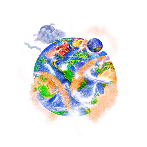 combination of air and earth alchemy element  tattoo design idea