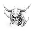 skeleton bull rider tattoo design idea