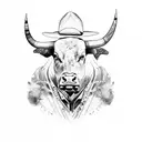 bull rider tattoo design idea