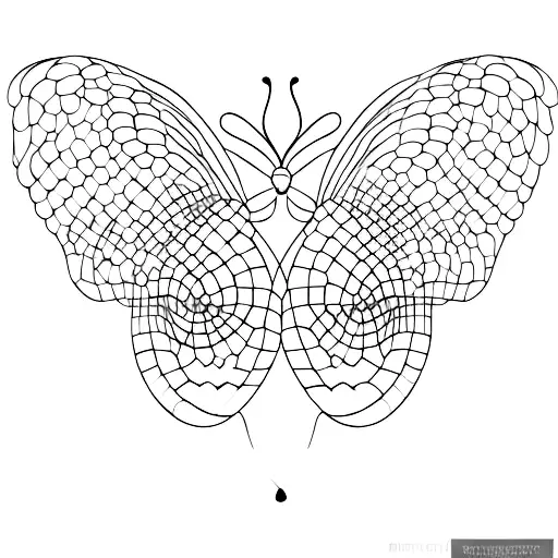 A minimalist silhouette of two dancers gracefully forming the shape of a butterfly tattoo design idea