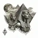 pharaoh and pyramids tattoo design idea