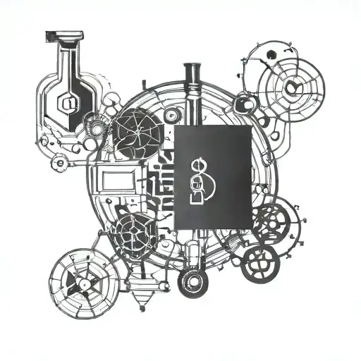 chemical components for oxygen water and chaos   tattoo design idea