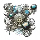 chemical components for oxygen water and chaos   tattoo design idea