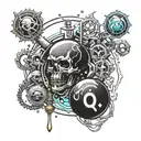 chemical components for oxygen water and chaos   tattoo design idea