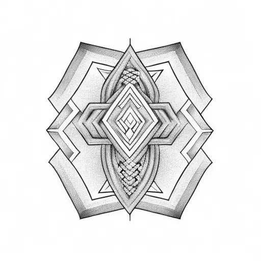 Braided three-stripe arrow tattoo design idea