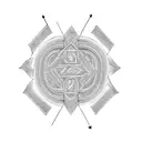 Braided three-stripe arrow tattoo design idea