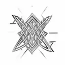Braided three-stripe arrow tattoo design idea