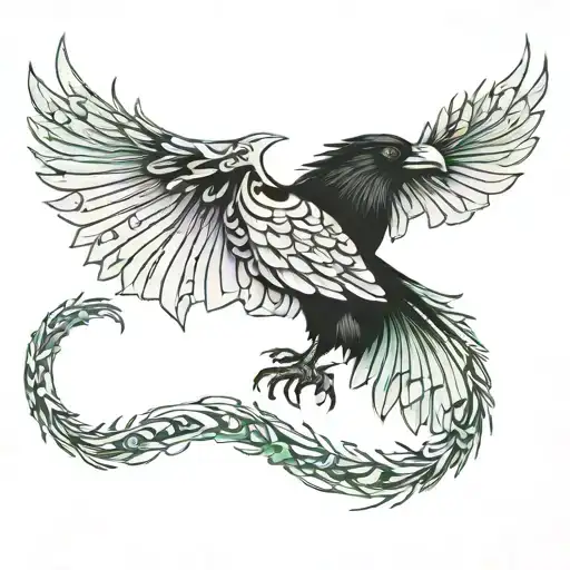 raven a wild jade dragon tattoo design idea