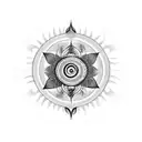 Shiva silhouette within karma circle  tattoo design idea