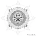 Shiva silhouette within karma circle  tattoo design idea