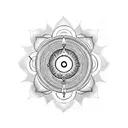 Shiva silhouette within karma circle  tattoo design idea