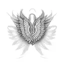 angel wing memorial  tattoo design idea