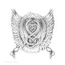 angel wing memorial  tattoo design idea