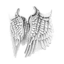 angel wing memorial  tattoo design idea