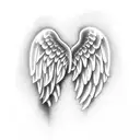 angel wing memorial  tattoo design idea