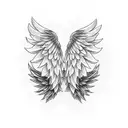 angel wing memorial  tattoo design idea