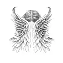 angel wing memorial  tattoo design idea