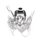 Yakuza girl with tattos tattoo design idea