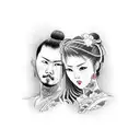 Yakuza girl with tattos tattoo design idea