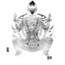 Yakuza girl with tattos tattoo design idea