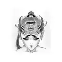 Yakuza girl with tattos tattoo design idea