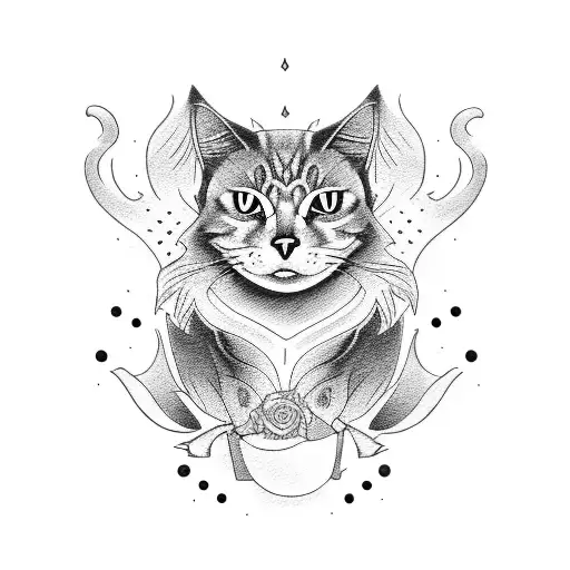 ghost cat and dog tattoo design idea