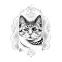 ghost cat and dog tattoo design idea