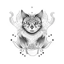 ghost cat and dog tattoo design idea