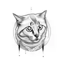 ghost cat and dog tattoo design idea