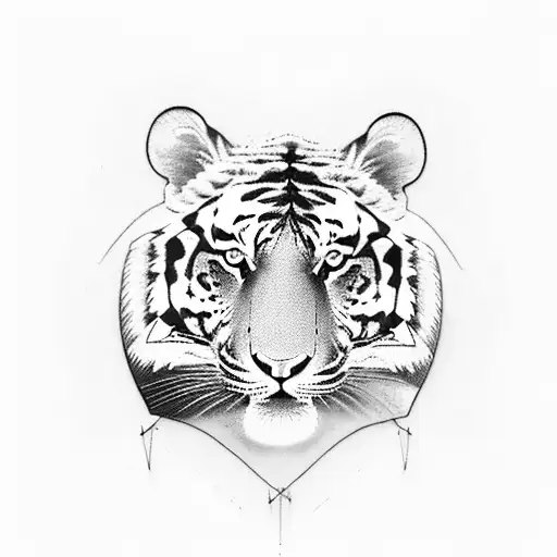 A sports-themed tattoo featuring a tiger and an eagle competing in a game-like arena tattoo design idea