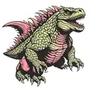 bisexual godzilla tattoo design idea