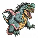bisexual godzilla tattoo design idea