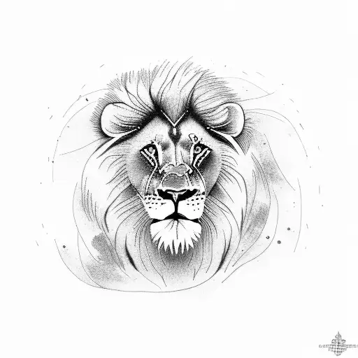 Lion with 2 cubs tattoo design idea