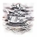 cool pirate ship  tattoo design idea
