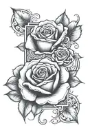 vertical rose with the number 999 wrote on top and the word "WRLD" wrote on the bottom. tattoo design idea