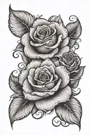 vertical rose with the number 999 wrote on top and the word "WRLD" wrote on the bottom. tattoo design idea