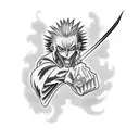 kenpachi bleach character  tattoo design idea