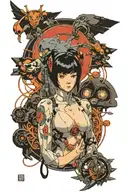 Ghost in the shell plus Evangelion tattoo design idea