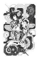 Ghost in the Shell motoko kusanagi + Evangelion Asuka tattoo design idea