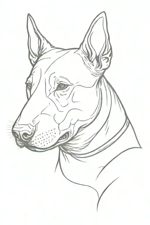 bull terrier dog tattoo design idea