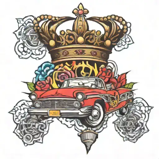 Crown Victoria P71 destroyed tattoo design idea